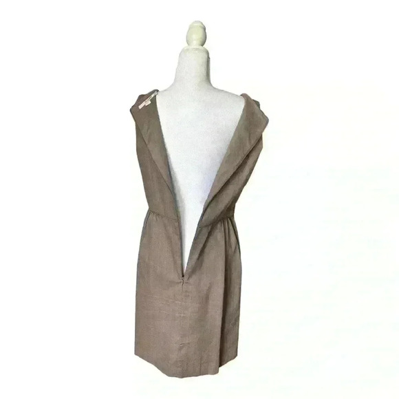 Boden Ada Textured Embroidered Sleeveless Brown Sheath Dress Size 10 - Picture 7 of 9